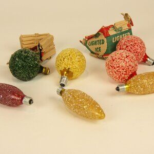 Vintage Ice Christmas Light Bulbs